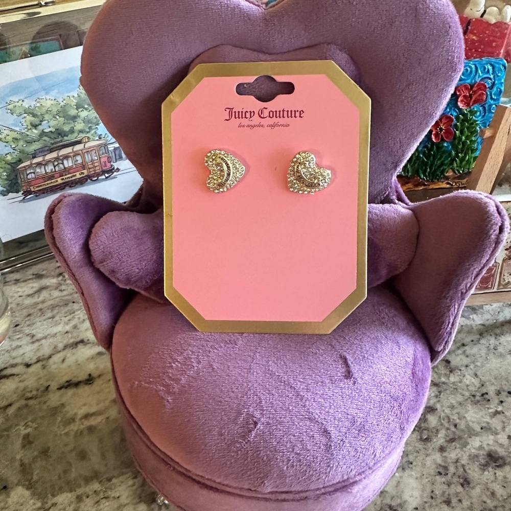 Juicy Couture Gold and Silver Heart Earrings  Stud NEW!